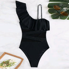 Load image into Gallery viewer, Summer Sexy Ruffle Mesh One-Piece Swimsuit
