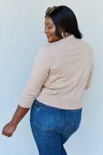 Load image into Gallery viewer, Khaki Cropped Cardigan Full Size with 3/4 Sleeves
