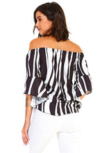 Load image into Gallery viewer, Women&#39;s Strapless Striped Bandage Blouse
