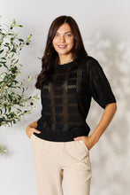 Load image into Gallery viewer, Woman&#39;s Ribbed Trim Round Neck Knit Top
